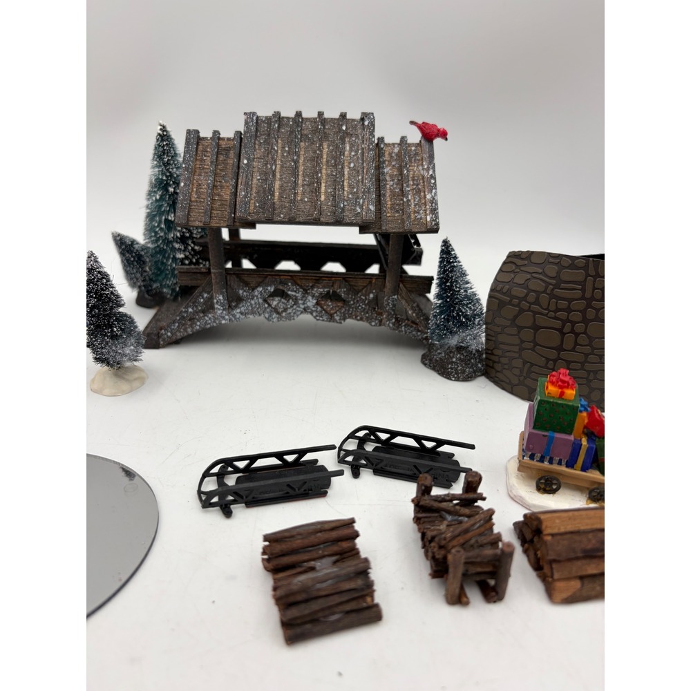 Lemax Christmas Village Misc Accessories Figurines Lot Bridge Light Up Campfire - Picture 5 of 5